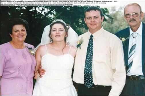 Bekker  couple flanked by their children murdered Sat July 2 2011