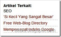 Daftar Artikel Terkait Pada Blogspot Daftar Artikel Terkait Pada Blogspot