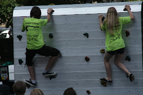 Another of the many come-and-try-it climbing walls at the event.