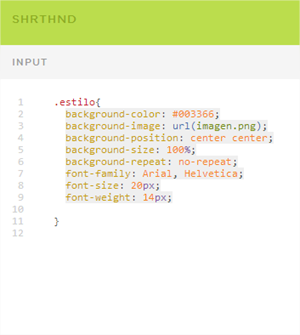 Shrthnd, para reducir código CSS agrupando valores de propiedades