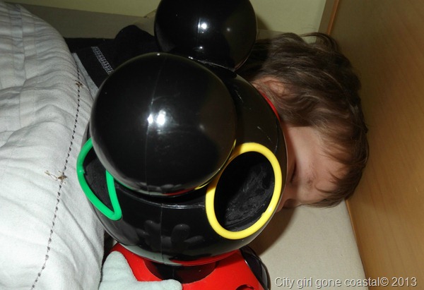 snuggles with mickey