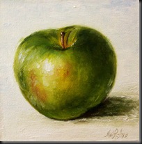 Granny Smith Apple canvas 6x6 Smaller