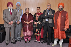 Dr Amrik Singh Chattha, Prof Gurinder Singh Mann, Mrs Gursharan Kaur, Dr Jaswinder Kaur, Prof B N Goswamy and Roopinder Singh