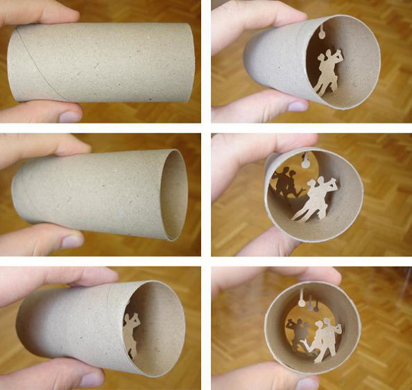 Fantastic scenes inside empty toilet paper rolls by Anastassia Elias