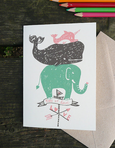 Sometimes a picture says it best. Tons of Love card, $5, etsy.com/shop/BelsArt.