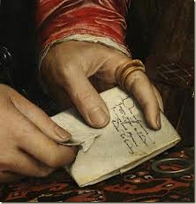 Holbein, Portrait de Georg Gisze ( détail ) Holbein, Portrait de Georg Gisze ( détail )