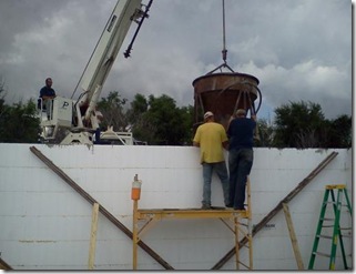 pouring cement in walls