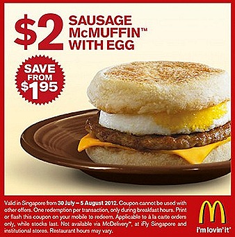 Mcdonalds $2 Offer Sausage Mcmuffin Egg Muffin Chicken Nugget Curry sauce $3 Quarter Pounder Cheese Cinnamon Melts July August french fries drinks promo deal