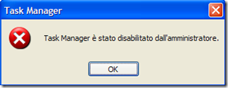 Task Manager è stato disabilitato dall’amministratore