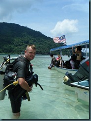 Jim off for a dive, Malaysia