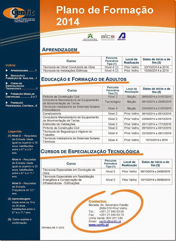 Plano de Formação 2014 - CENFIC
