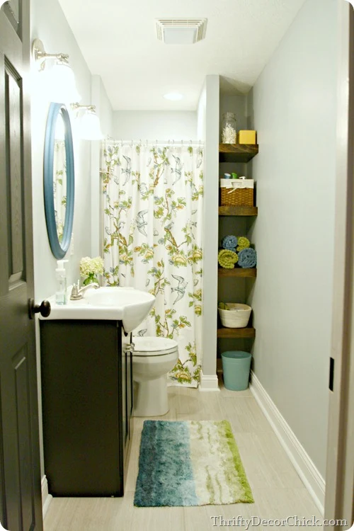 bright basement bathroom