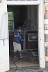 And then Gelbu power washed each stall until they were clean and shiny.