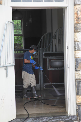 And then Gelbu power washed each stall until they were clean and shiny.