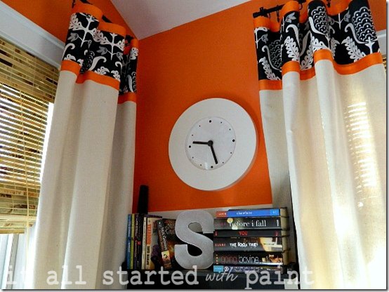Teen Room orange gray black clock