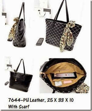 BI 7644 Black (179.000) (With Scarf) Material PU Leather Bottom Width 25 Cm Height 33 Cm Thickness 10 Cm Weight 0.78