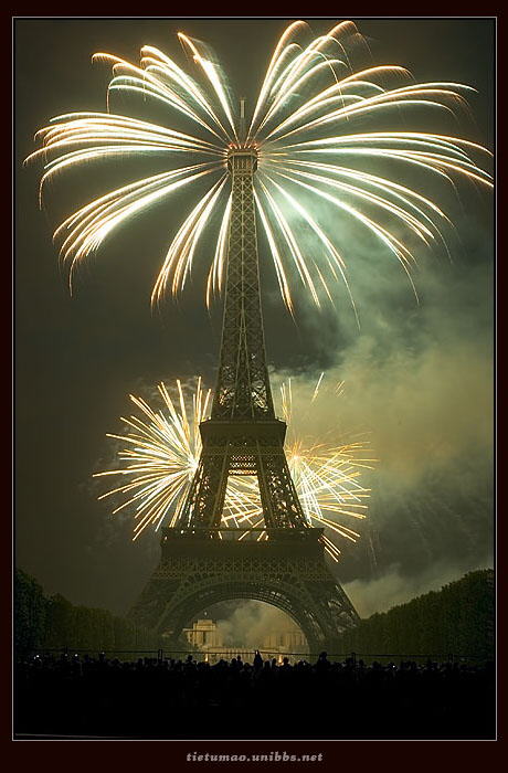 Eiffel Tower on Fire:On the occasion of Bastille Day (French National Holiday July 14)