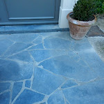 Terrace with slabs waste of opus incertum-tiled