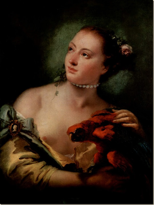Tiepolo, femme avec perroquet