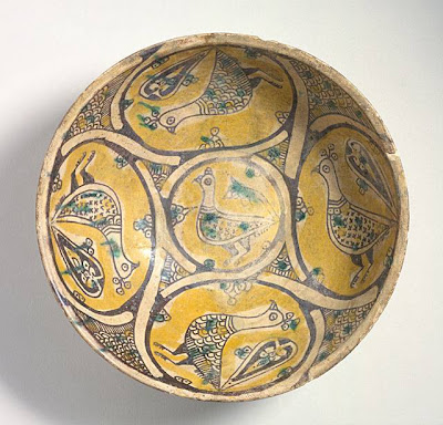Bowl Iran, Nishapur Bowl, 10th century Ceramic; Vessel, Earthenware, underglaze slip-painted, 3 1/4 x 8 5/8 in. (8.26 x 21.91 cm) The Nasli M. Heeramaneck Collection, gift of Joan Palevsky (M.73.5.226) Art of the Middle East: Islamic Department.