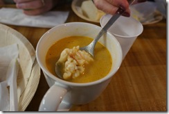 Lunch at the Sea Baron in the old harbour - delicious Lobster soup with big bits of lobster