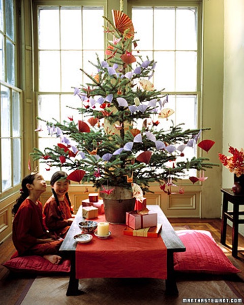 Origami Christmas tree-martha-stewart