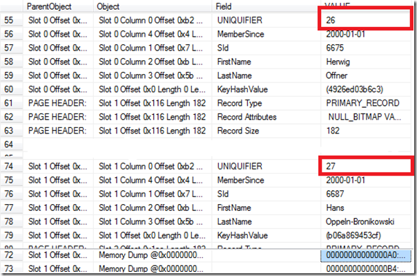 Indexpages - Leaflevel - NonUnique Indexpages - Leaflevel - NonUnique