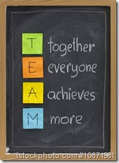 teamwork concept on blackboard