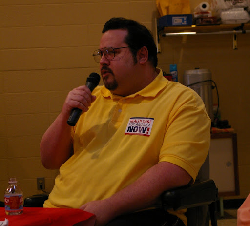 Panelist Richard Green was put on disability after being diagnosed with multiple sclerosis. He says he lost his job because his company couldn't afford to pay his health insurance.