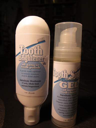 For chemically sensitive people who want more than plain old baking soda and water, there are just four wholly non-toxic ingredients in Tooth Soap. It's nothing like toothpaste - it's soap! - but it does work. ($15.95 for 1 oz concentrate)