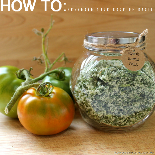 Fresh Basil Salt via homework 