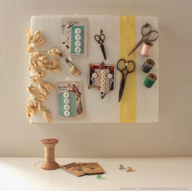 Foam for the Holidays - vintage sewing board via homework | carolynshomework.com