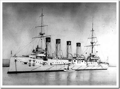 Русский крейсер, участвовавший в русско-японской войне