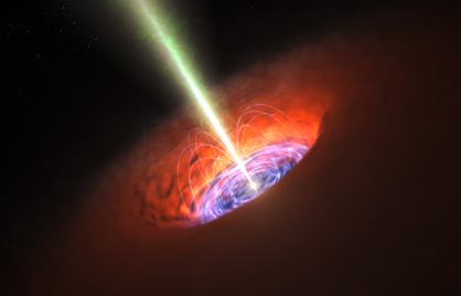 ilustração de um buraco negro supermassivo