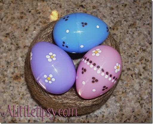 Dot painted plastic easter eggs