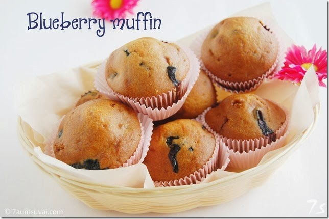 Eggless blueberry muffin