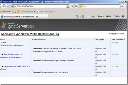 Lync Kerb - test report Lync Kerb - test report