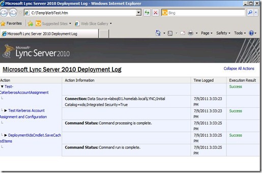 Lync Kerb - test report