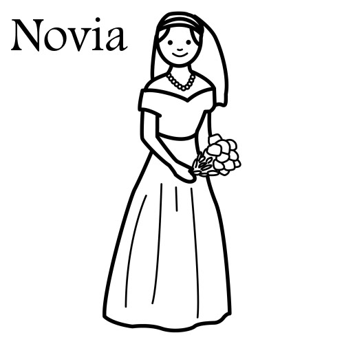 dibujos de novios para colorear