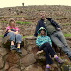 Hanging out on the terraces at Moray, Peru