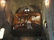 Langogne church organ with bearded man trying to escape