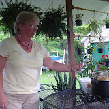 Cindy on the back deck.