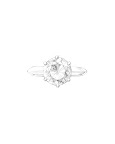 Featuring a simple but incredibly sophisticated six-prong solitaire, the setting was created to show off the brilliance of the stone it holds. Featuring a simple but incredibly sophisticated six-prong solitaire, the setting was created to show off the brilliance of the stone it holds.