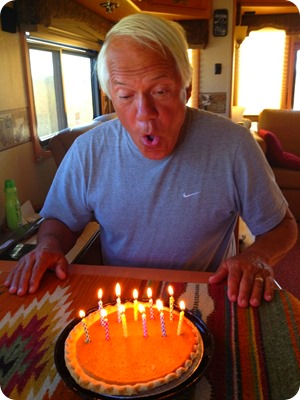 paul blowing out candles