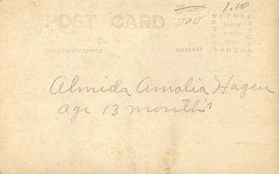 Almida Amalia Hagen Postcard  DL Antiques back
