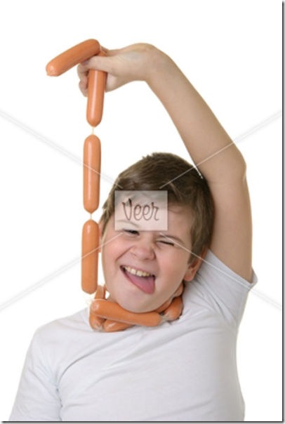Boy is hung up on sausages 2222236
