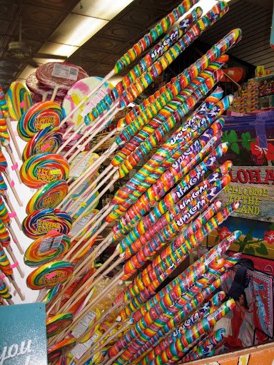 Unicorn lollypops were right next to the massive lollypop display.