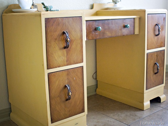 Arles Yellow and Wood Vanity Makeover