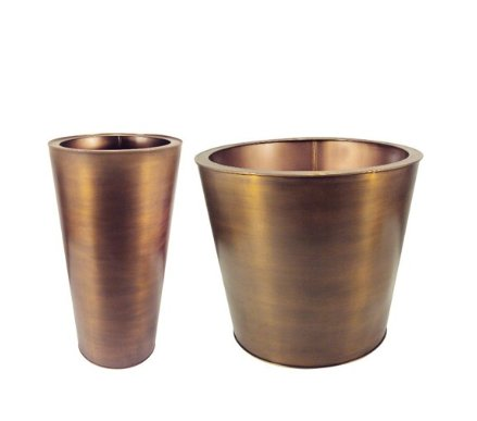 I am dazzled by these brass planters. (target.com)