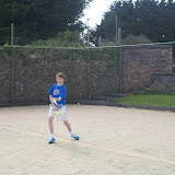 Cillian Egan returning a serve Sligo Junior West